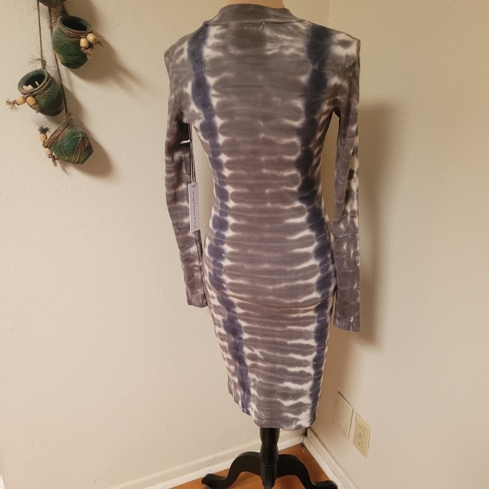 Young Fabulous and Broke Longsleeve Bodycon Tie Dye Dress - Picture 6 of 6